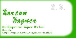 marton wagner business card