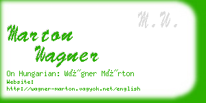 marton wagner business card